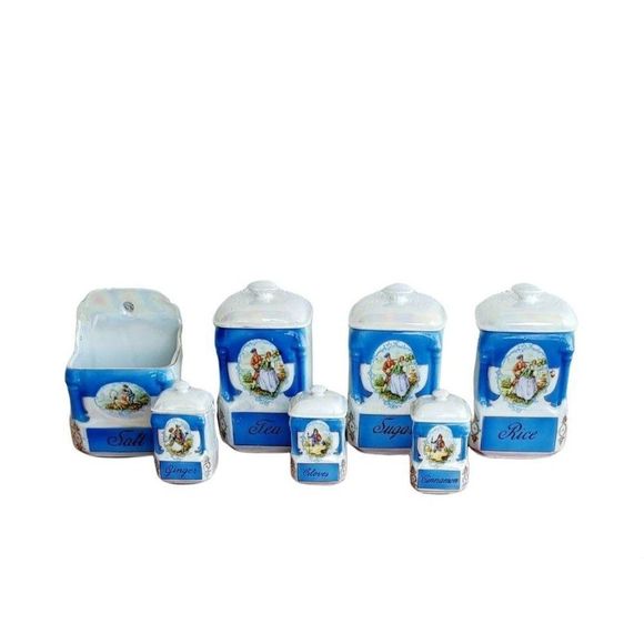 Luster Ware Canister Set READ, Lustreware Canisters, Victoria China Czechoslovak - Picture 3 of 9